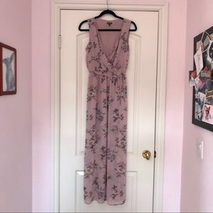 Lily Rose dusty rose floral Maxi dress.